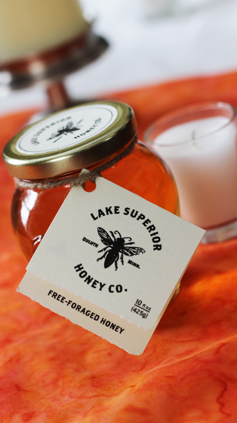 Lake Superior honey jar tag bee bee keeping