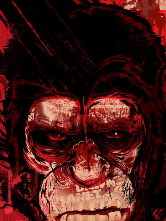 apes DAWN Caesar movie poster hydro74 vector