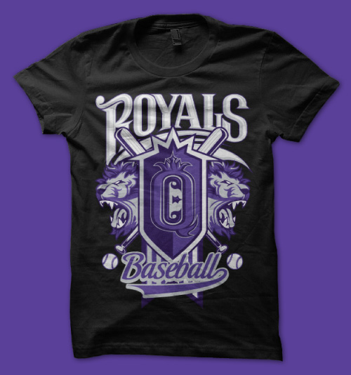 queen city Royals lion crown type purple logo Logo Design baseball team sports identity Identity System