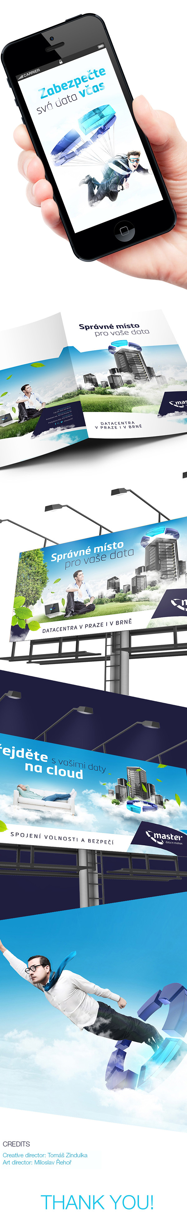 cloud datacentre corporate style identity billboard Web design SKY blue Responsive superman