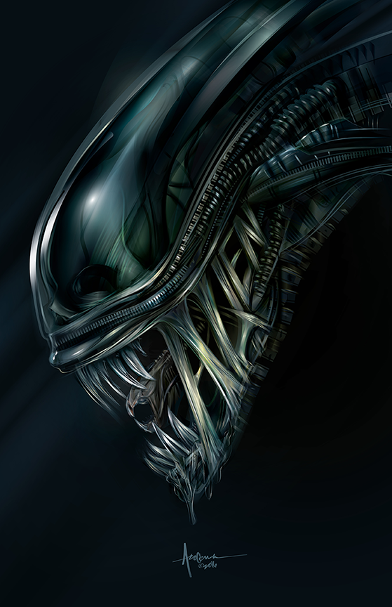 vectorart alien movieart Illustrator gradients Exhibition  official