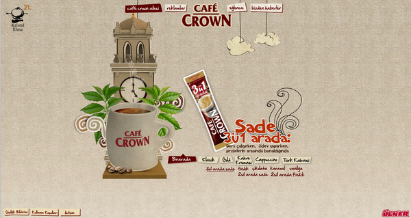 3D web site concept sketch design modelling cenk köksal cafe crown ulker brand web
