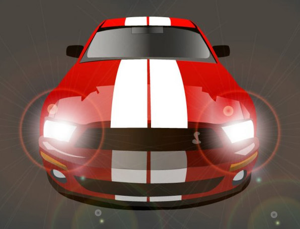 car Mustang cobra red