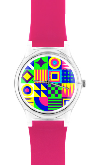 watch clock colorful groovy funky pink accessories Gadget swatch acid pop kitsch