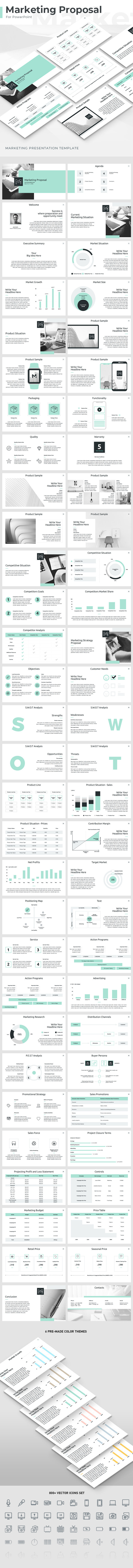 marketing   Proposal presentation template Powerpoint Keynote business report corporate service