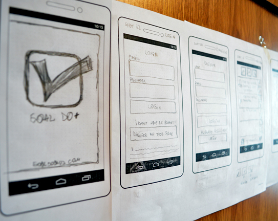 UI ux  IA mobile app  android goal note Interface