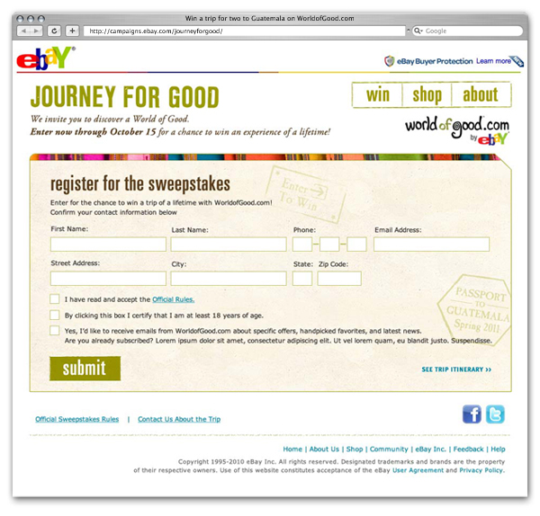 Guatemala eBay WorldofGood.com Journey for Good campaign Sweepstakes artisan