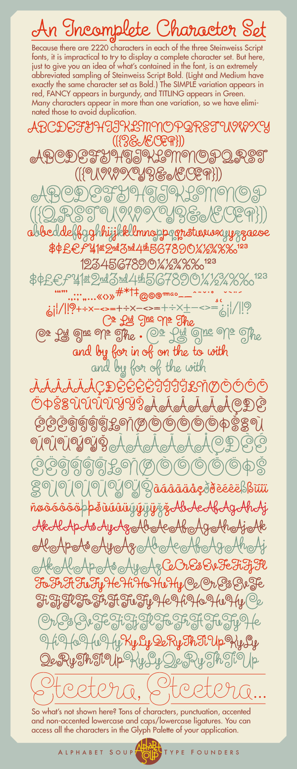 font fontdesign alphabet soup michael doret Steinweiss Script