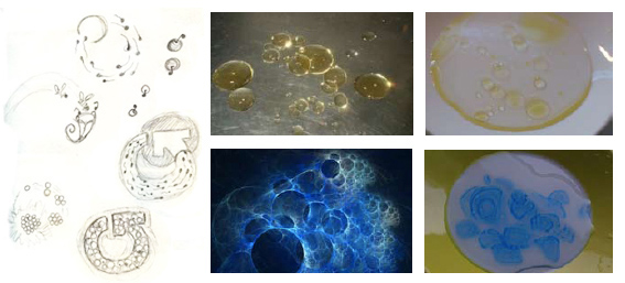 cells petri dish oil in water