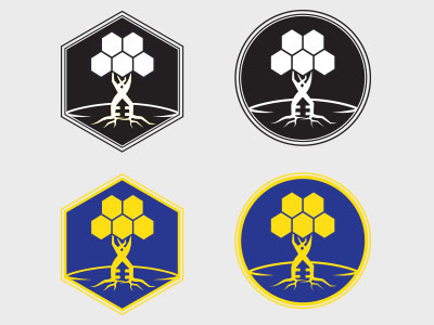 biotech lifesciences science logo icom blue gold seal badge circle