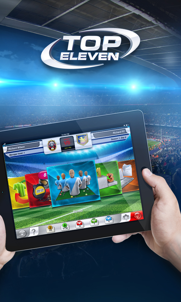 top eleven football soccer stadium game Icon manager management mobile tablet PC fans Coach football field cool
