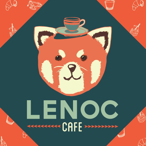 cafe Lenoc rebranding late night letterhead business card