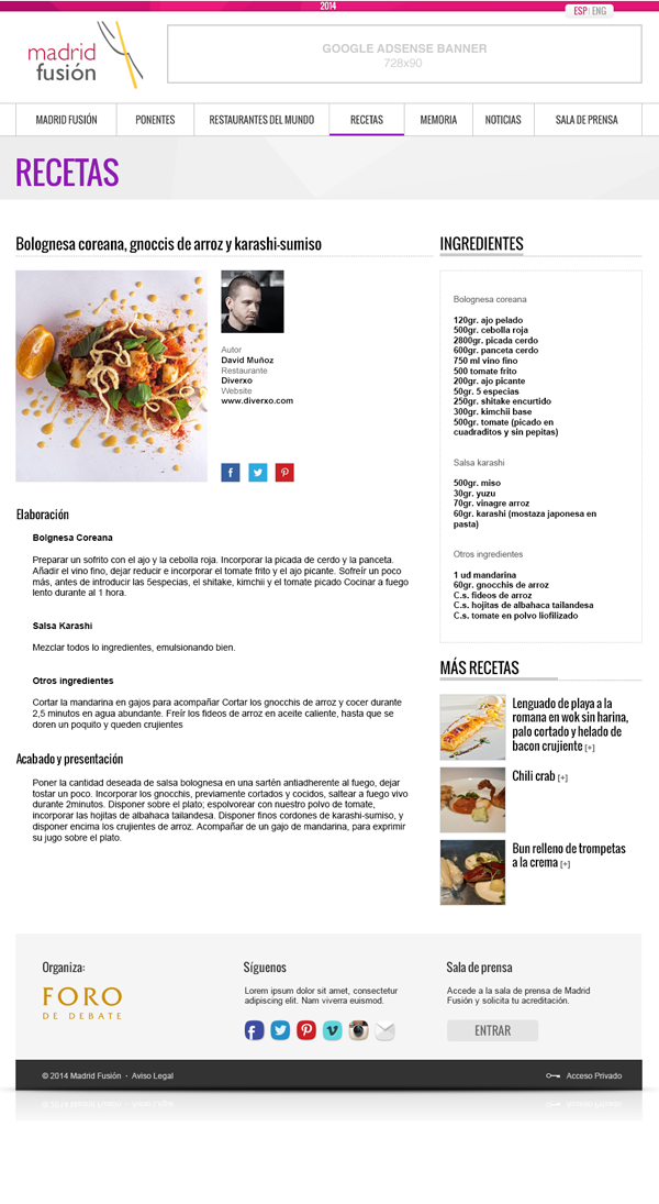 madridfusión madrid fusion gastronomia cocina COCINAS VIAJERAS GastroFestival MFM15 ux/ui diseño dirección de arte creatividad
