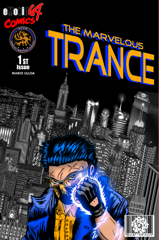 emokid64 mario ulloa New York city SuperHero night empire state building buildings cityscape skyline trance cover comics Comic Book electricity