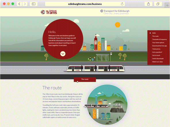 edinburgh Trams buses tram bus lothian Transport design Character video graphics brand Website microsite digital