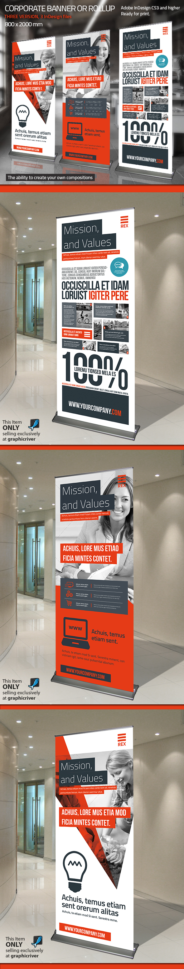 800x2000 banner business clean corporate creative Design Templates financial flyer geometric graphicriver graphite gray icons modern