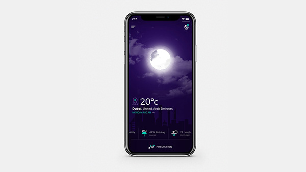 Weather App Prediction Main Screen | Location based