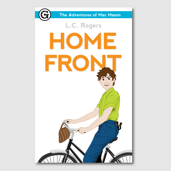 book cover design vintage Retro Bike WWII 1940's american boy kid