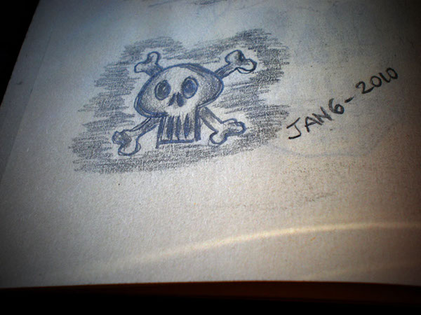 skull sketching drawing a day