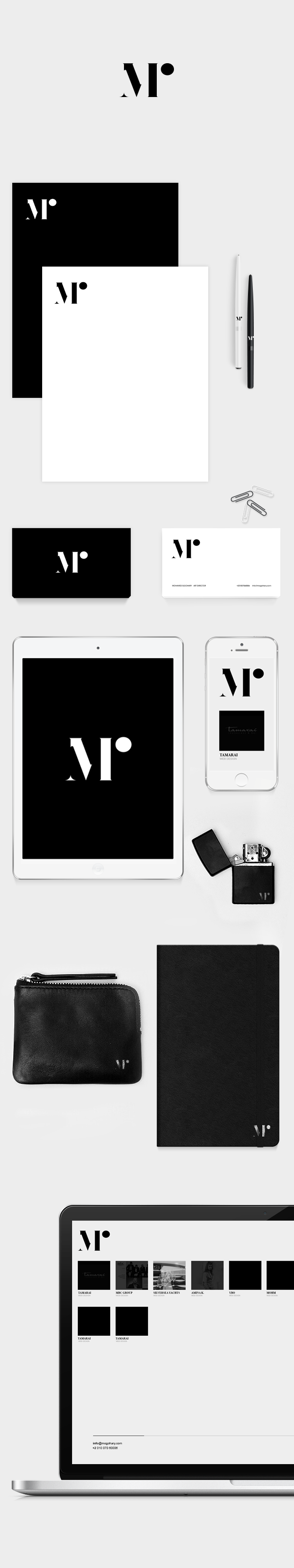 MO brand identity black White Zippo webdesigne flat