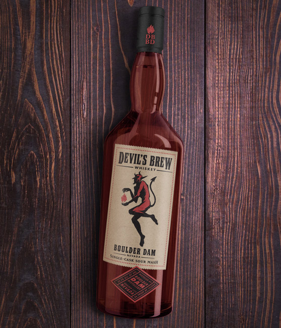 Whiskey Devil's Brew alcohol bottle design