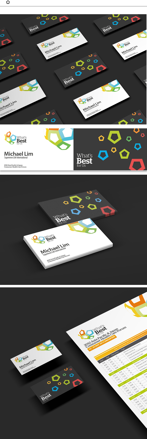 asia pacific japan Consumer healthcare Health forum Logotype colorful color rainbow business card brand elements Typeface
