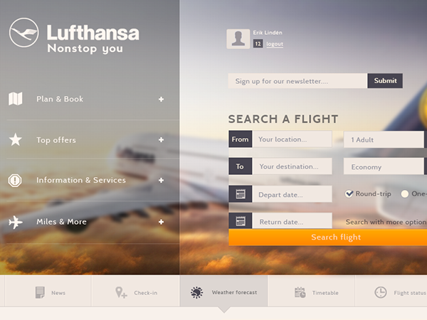 photoshop  illustrator  Lufthansa  Concept  redesign  webdesign  design  UI  UX  transparent  Landing Page airline