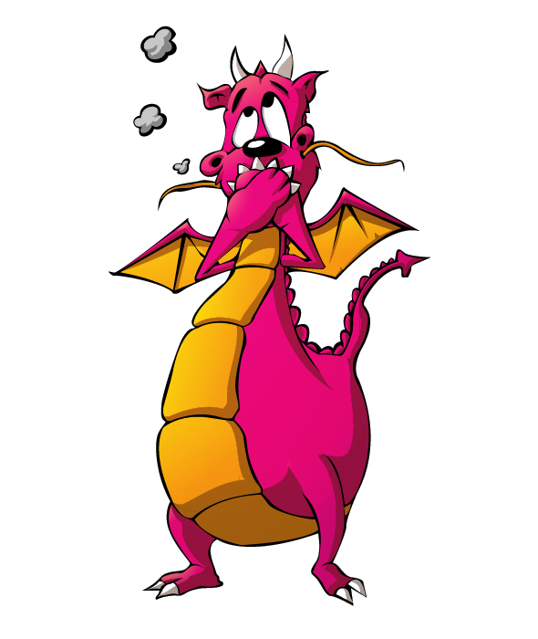 cartoon china creature dragon fairy tale Imagine kids Mascot monster pink smoke tail