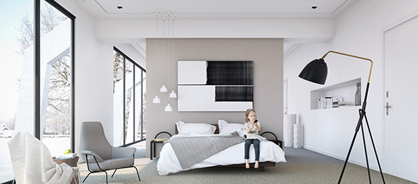 3dsmax vray Scandinavian bedroom residential