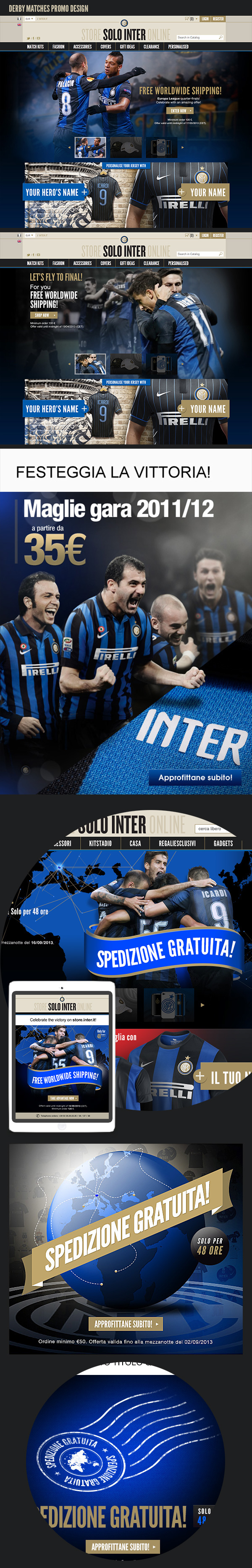inter internazionale F.C. Internazionale milan milano calcio sport soccer football SoloInter newsletter Newsletter Design banners banner design store.inter.it