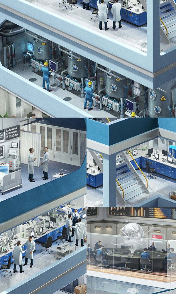 3D business EDB building machine floors mini-world