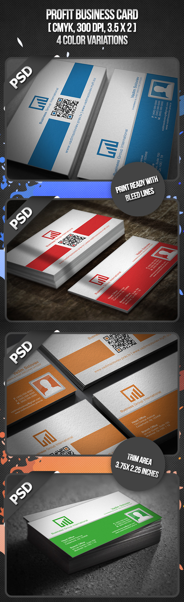 finance money 300dpi CMYK psd photoshop QR Code qr creative professional corporate template business business card card