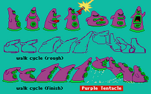 Tentaculo purpura Vuitbits Lucas Arts day of the tentacle pixel pixelart