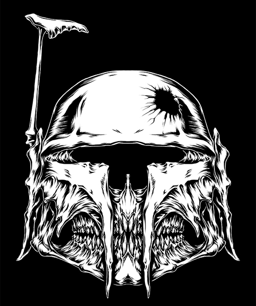 star wars boba fett stormtrooper storm trooper darth vader skull death side blackout brother dark art horror artwork Star Wars Fan fanart