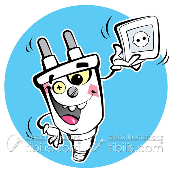 outlet Plug socket power plugin jack electric electricity cartoon clipart clip
