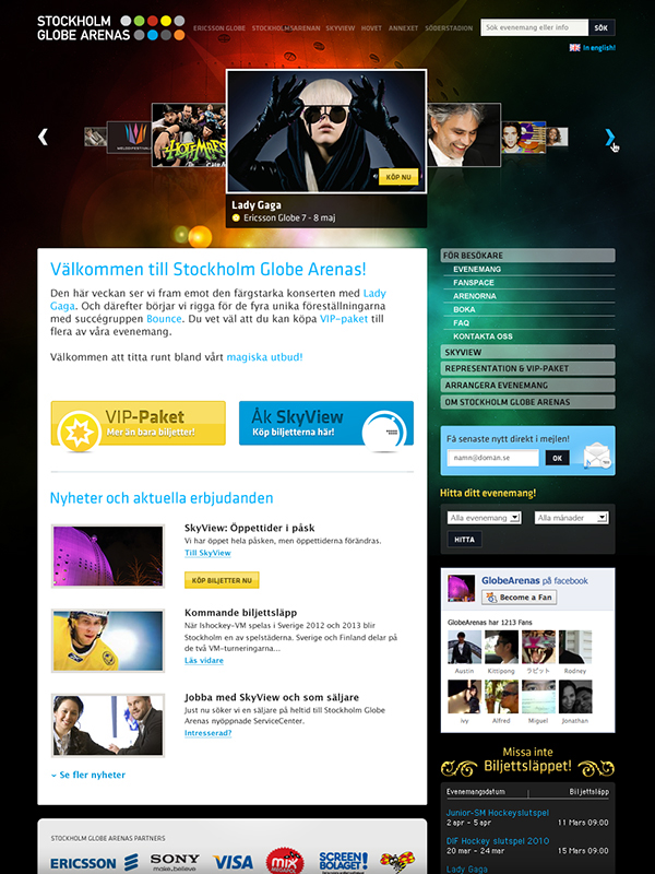 Stockholm Globe Arenas iphone app app Events iphone