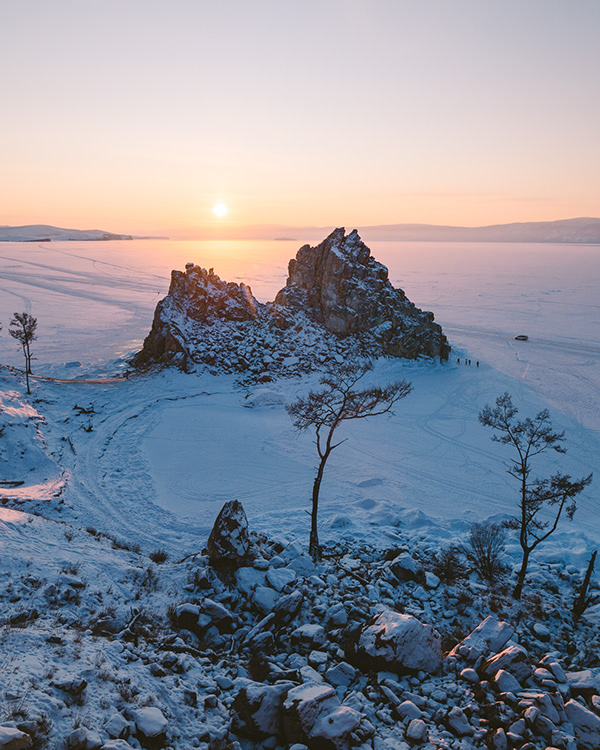Epic frozen lake Baikal, Russia