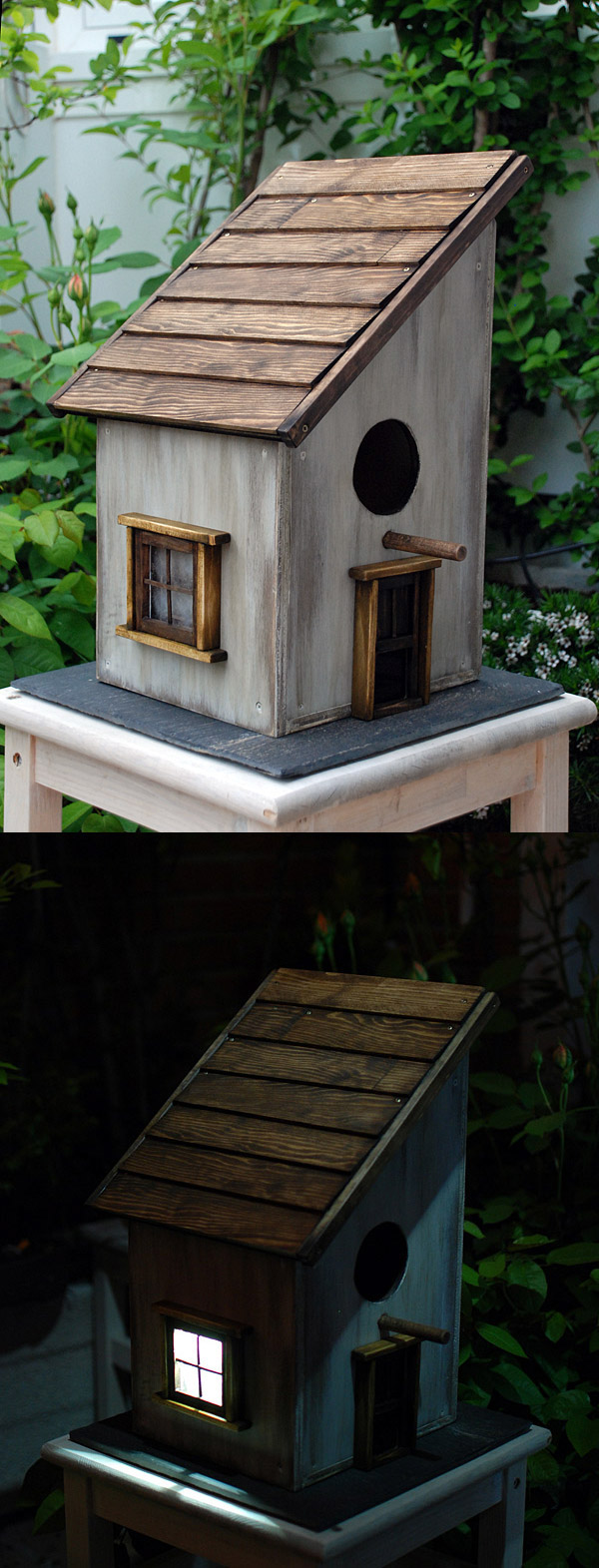 Birdhouse solar garden