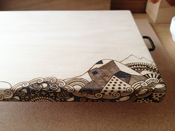 woodburning pyrography cutting board manaita japan wood