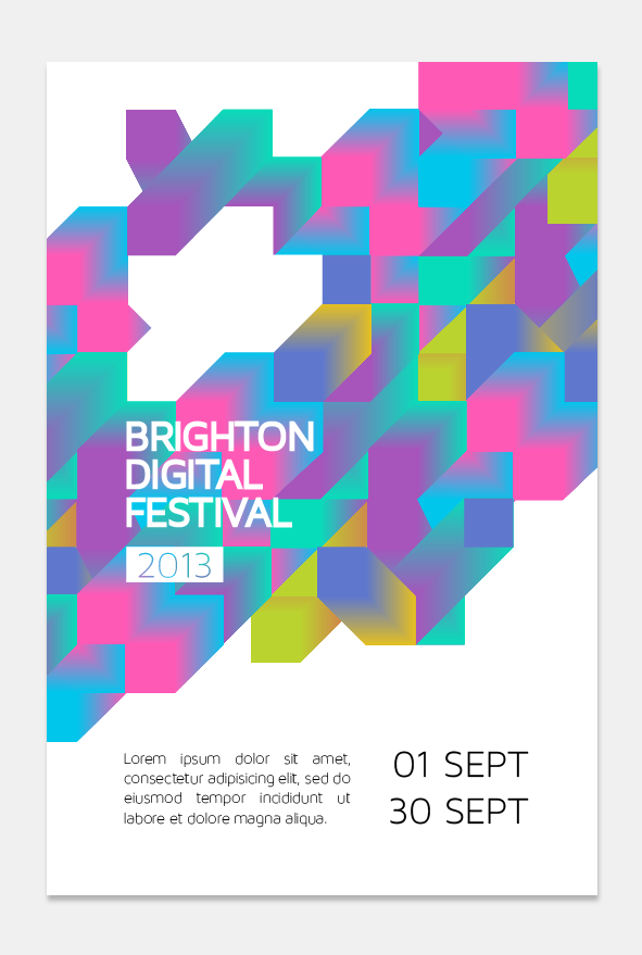 brighton digital festival year logo design blue pink
