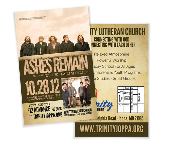poster rock concert Christian grunge rock concert Ashes Remain Trinity the Museum youth