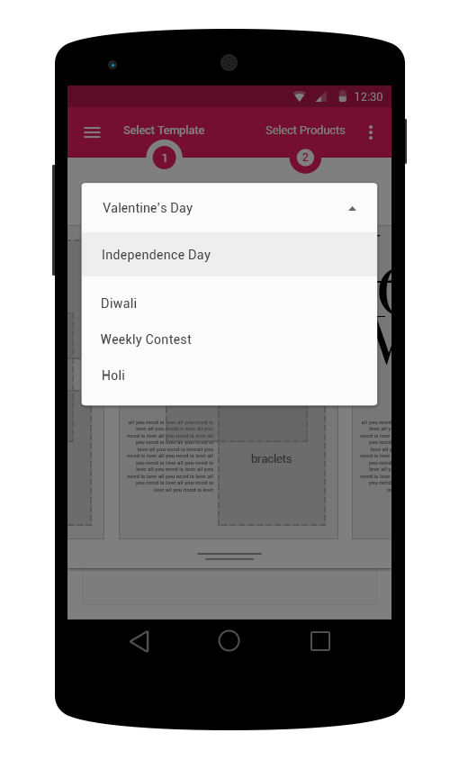 UI ux app design Android App creation scrapbooks limeroad looks