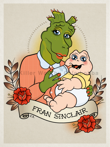 fran sinclair baby sinclair dinosaurs family Girl Power calelobba oldschooltattoo traditionaltattoo vintage cale lobba mother