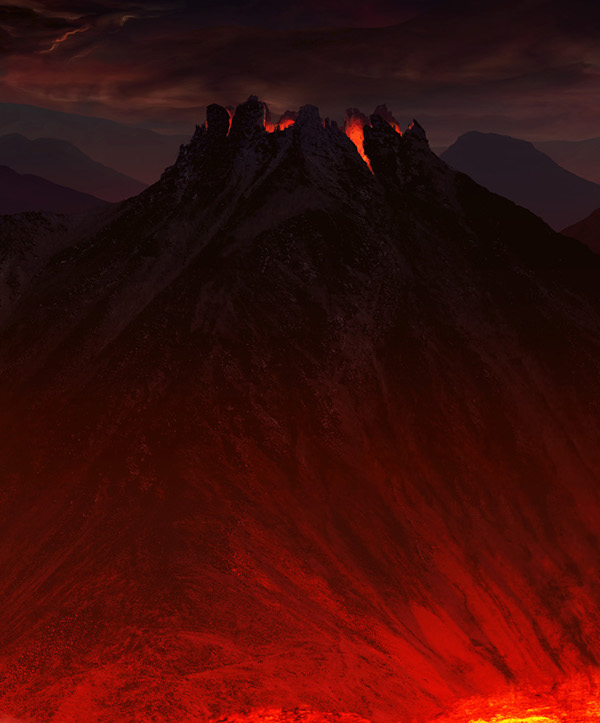 Matte Painting short movie background design Cinema movie fantasy Aladin Picture volcano