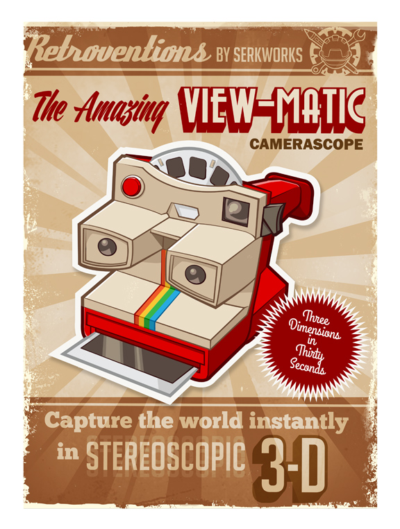 Retro retro-future Viewmaster POLAROID vintage