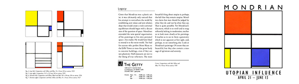 mondrian Gill Sans clean de stijl White brochure Getty museum exhibit