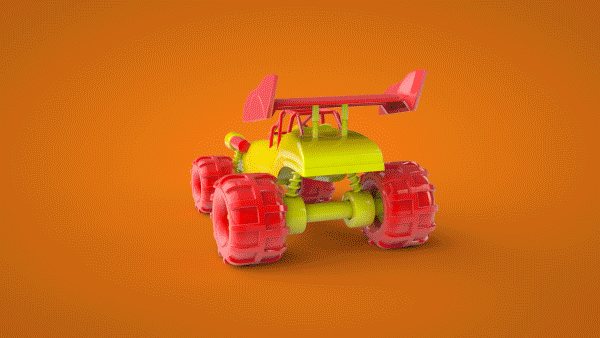 characters tv branding 3D 2D CGI music channel pantone burger hotdog chips robot trex colour Fast food toys