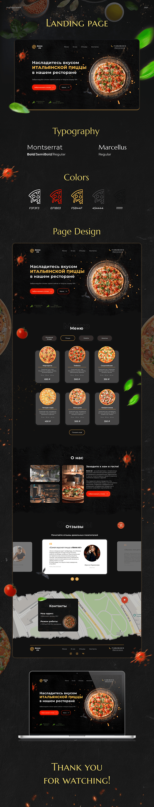 Italian Pizza Web Banner / Lading Page UI