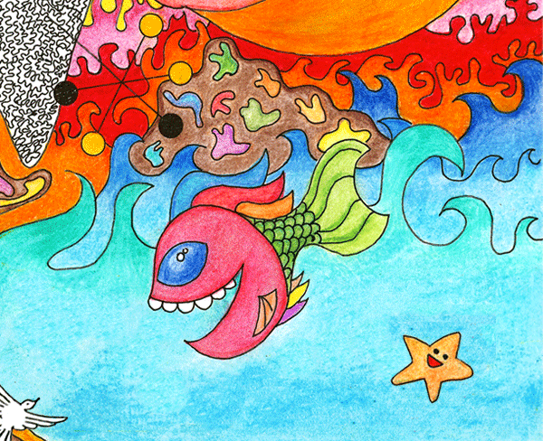 color Pencilcolor Magic   bird fish Love art finally breslei