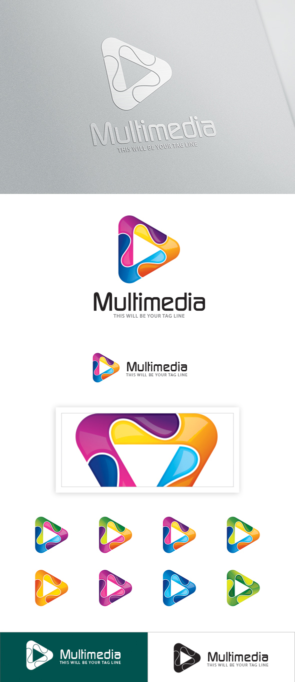 app brand colorful creative design Entertainment identity interactive logo media movie mp3 Multimedia  play